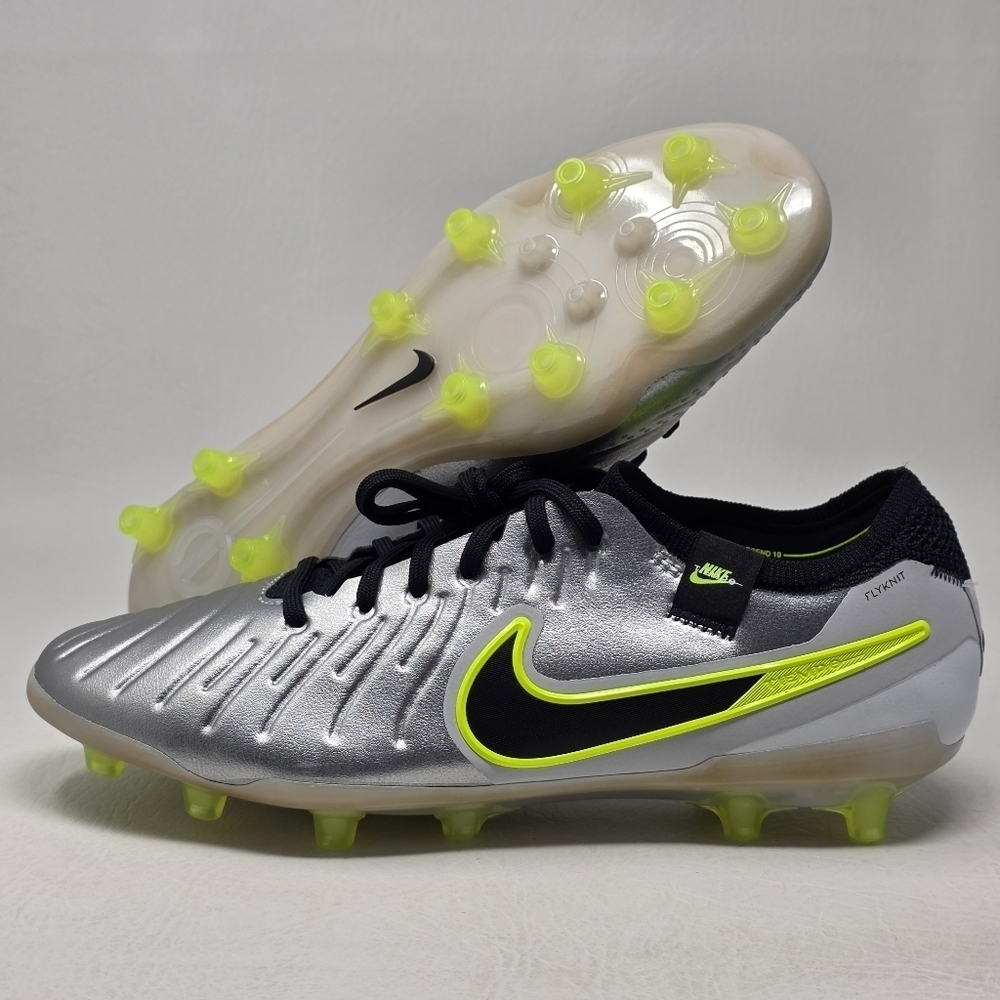 Nike Tiempo Legend 10 Elite AG-Pro Soccer Mens Size 7 Silver Volt DV4330-001 NEW